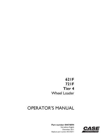 download Case 621F 721F TIER 4 Wheel Loader able workshop manual