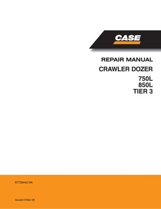 download Case 750L 850L Tier 3 Crawler Dozers able workshop manual