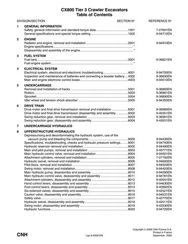 download Case CX800 Tier III Crawler Excavator s Instruction able workshop manual