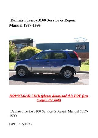 download Daihatsu Terios J100 able workshop manual