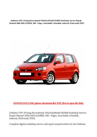 download Daihatsu YRV M200 able workshop manual