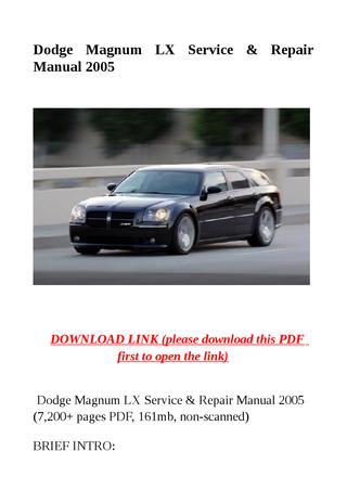 download Dodge Magnum LX workshop manual