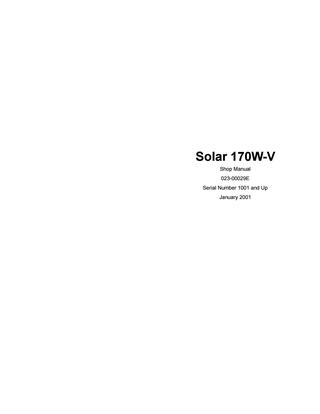 download Doosan SOLAR 170W V Excavator Hydraulic Schematics able workshop manual