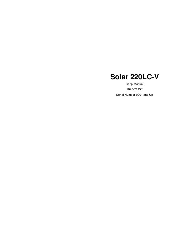 download Doosan SOLAR 220LC V Excavator Hydraulic Schematics able workshop manual