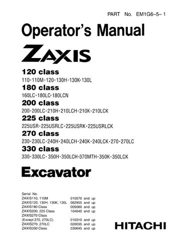 download Hitachi Zaxis 230 230LC 240H Equipment able workshop manual