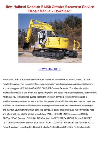 download Holland E16 E18 Mini Crawler Excavator able workshop manual