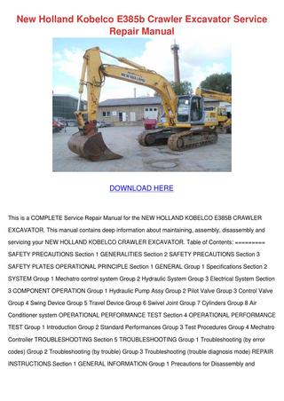 download Holland E16 E18 Mini Crawler Excavator able workshop manual