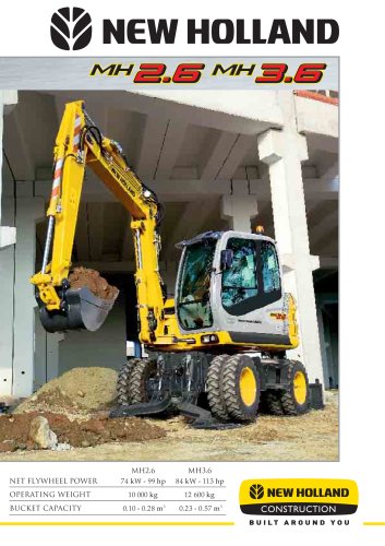 download Holland MH2.6 MH3.6 Excavator able workshop manual