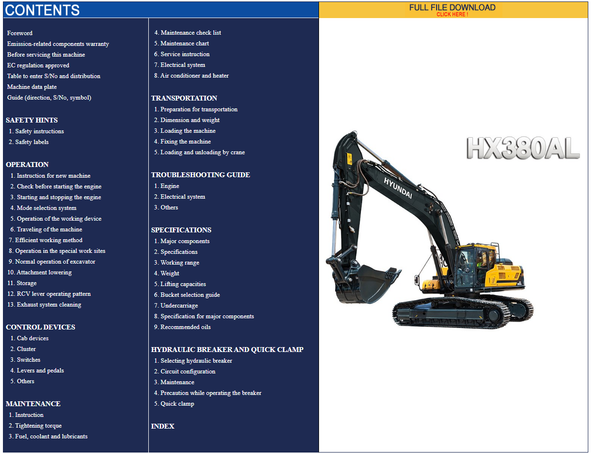 download Hyundai Crawler Excavator R300LC 7 able workshop manual