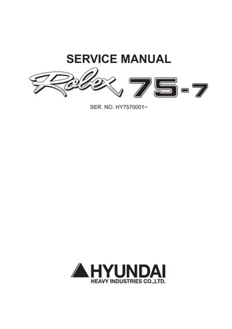 download Hyundai R75 7 Mini Excavator able workshop manual