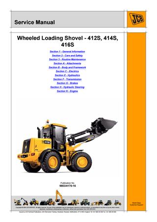 download JCB 414S Wheel Loader  2 able workshop manual