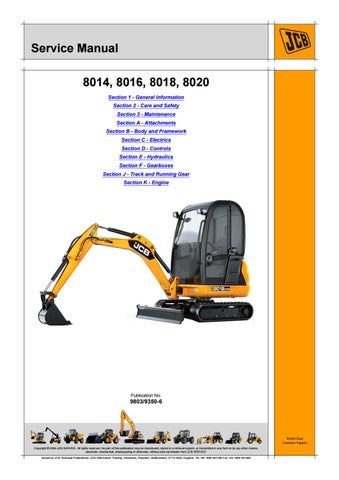 download JCB 8014 8016 8018 8020 Mini Excavator able workshop manual