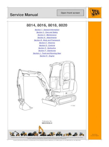 download JCB 8014 8016 8018 8020 Mini Excavator able workshop manual