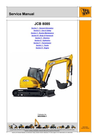 download JCB 8085 Midi Excavator able workshop manual