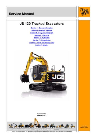 download JCB JS 115 130 145 160 180 Excavator able workshop manual