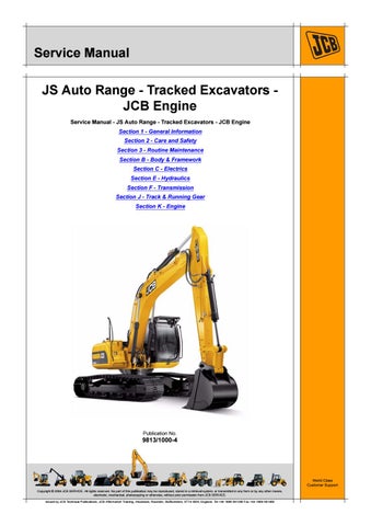 download JCB JS 115 130 145 160 180 Excavator able workshop manual