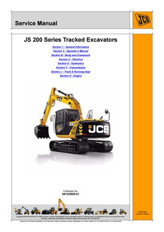 download JCB JS200LC Tracked Excavator able workshop manual