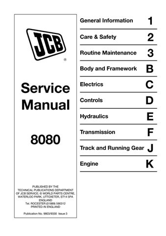 download JCB Midi Excavator 8080 able workshop manual