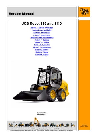 download JCB ROBOT 190T HF able workshop manual