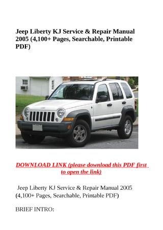 download Jeep Liberty KJ workshop manual