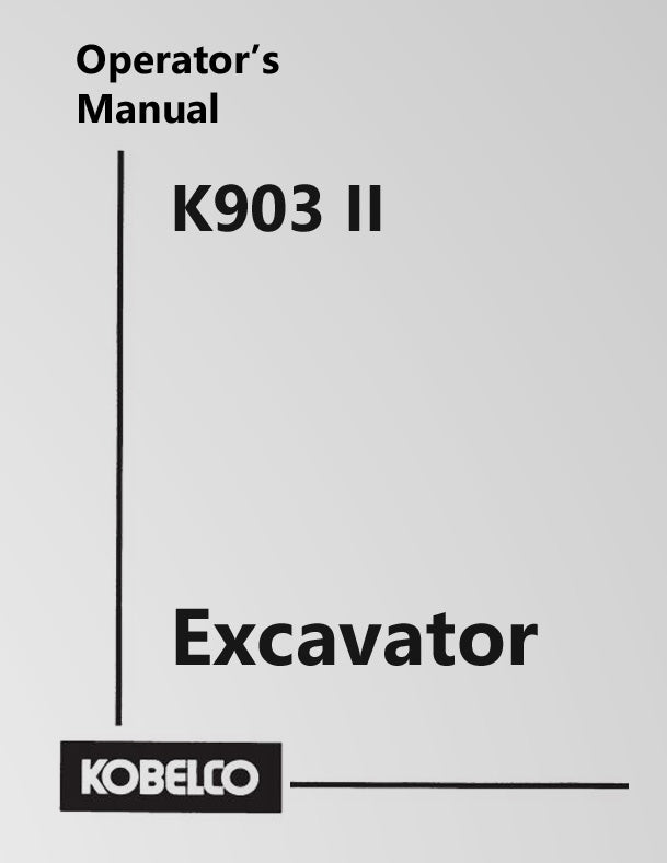 download KOBELCO K903B Excavator able workshop manual