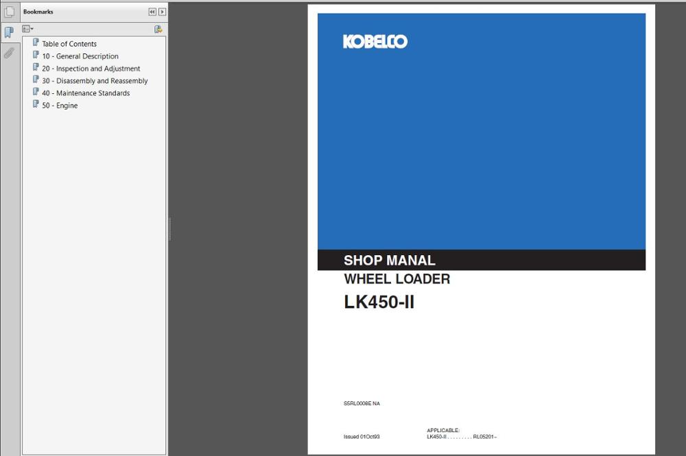 download KOBELCO K903B Excavator able workshop manual