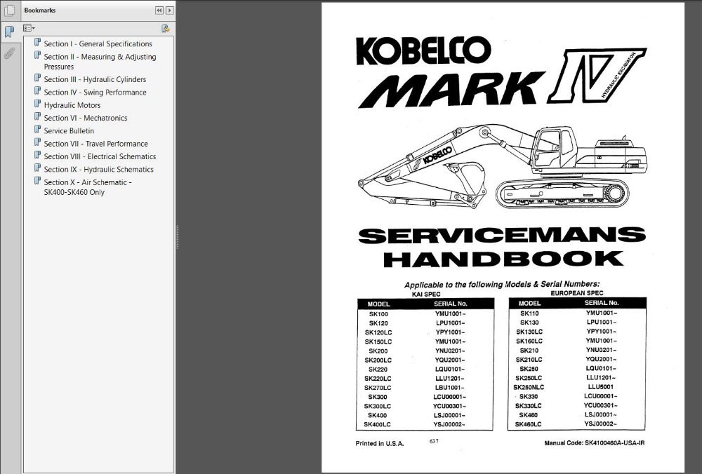 download KOBELCO K903B Excavator able workshop manual