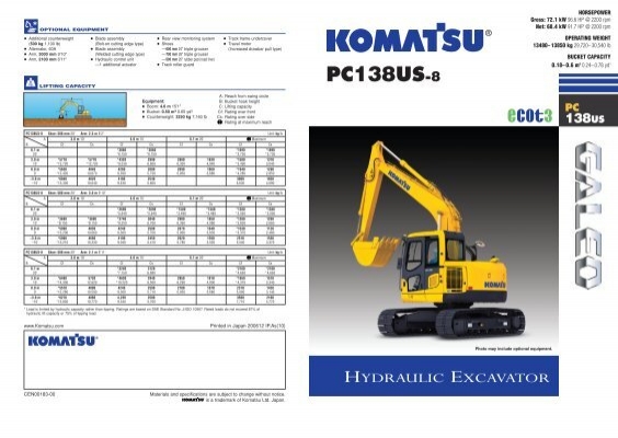 download KOMATSU PC138US 8 PC138US 8 Excavator able workshop manual