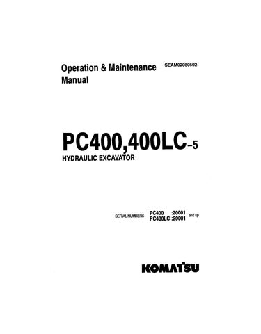 download KOMATSU PC400 5 PC400LC 5 Hydraulic Excavator Operation S N 1 up able workshop manual