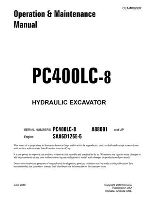 download KOMATSU PC400 6 SN 3 up able workshop manual