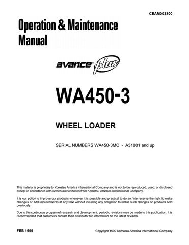 download KOMATSU WA120L 3MC Wheel Loader + Operation able workshop manual