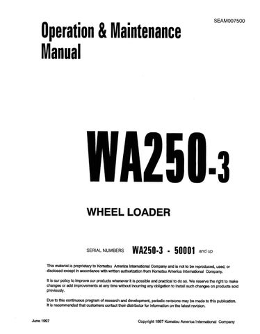 download KOMATSU WA250 3MC Wheel Loader Operation able workshop manual