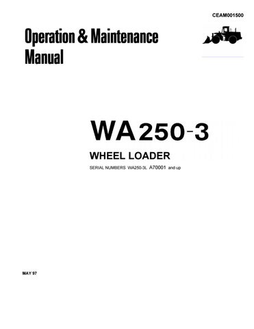 download KOMATSU WA250 3MC Wheel Loader Operation able workshop manual