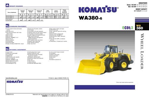 download KOMATSU WA380 1 Wheel Loader + Operation able workshop manual