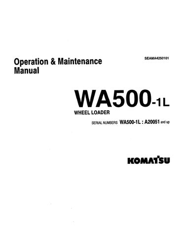 download KOMATSU WA500 1L Wheel Loader Operation able workshop manual