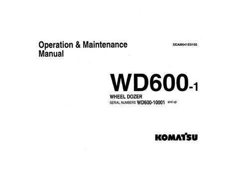 download KOMATSU WD600 3 Wheel DOZER + Operation able workshop manual