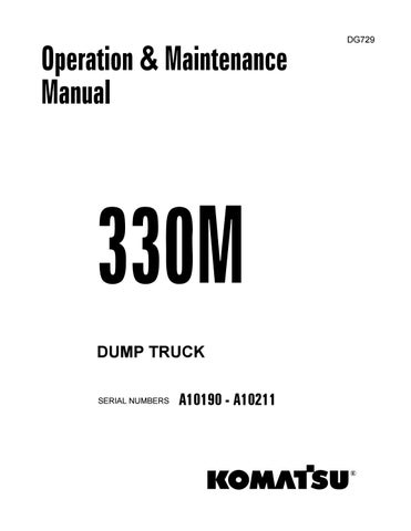 download Komatsu 330M Dump Truck able workshop manual