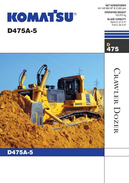 download Komatsu D475A 5 Dozer Bulldozer 1 up able workshop manual