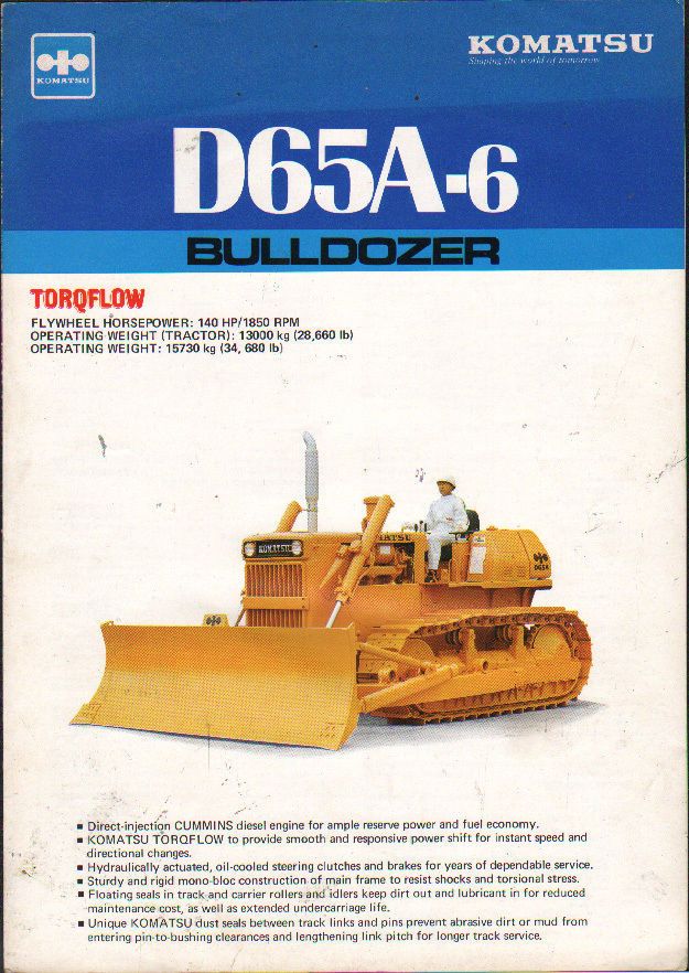 download Komatsu D60A 7 Bulldozer able workshop manual