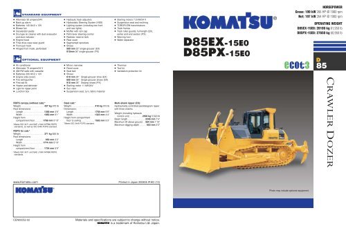 download Komatsu D85PX 15R Bulldozer able workshop manual