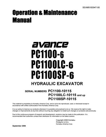 download Komatsu PC1100 6 PC1100SP 6 PC1100LC 6 able workshop manual