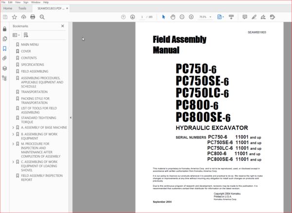 download Komatsu PC750 7 PC800 7 able workshop manual