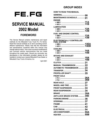 download MITSUBISHI FUSO CANTER FE FG able workshop manual