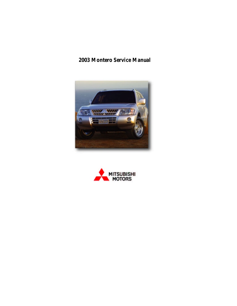 download MITSUBISHI MONTERO workshop manual