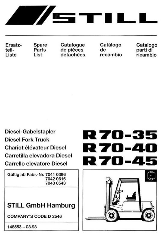 download STILL FORK Truck R70 35 R70 40 R70 45 Master workshop manual