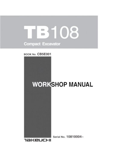 download TB80FR Compact Excavator manual. able workshop manual