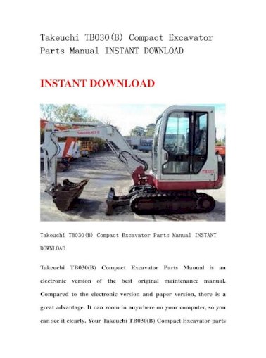 download Takeuchi TB030 Compact Excavator able workshop manual