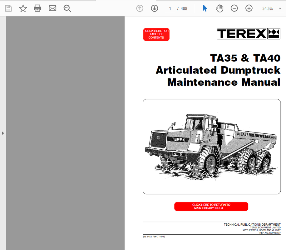 download Terex TA35 Articulated Truck able workshop manual