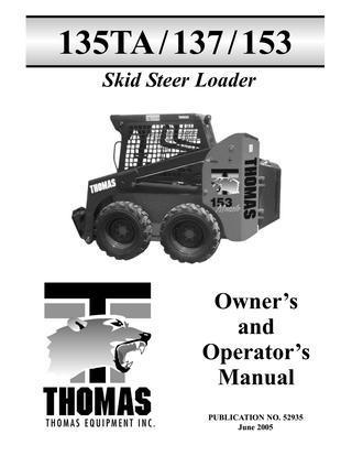 download Thomas 135 Skid Steer Loader able workshop manual